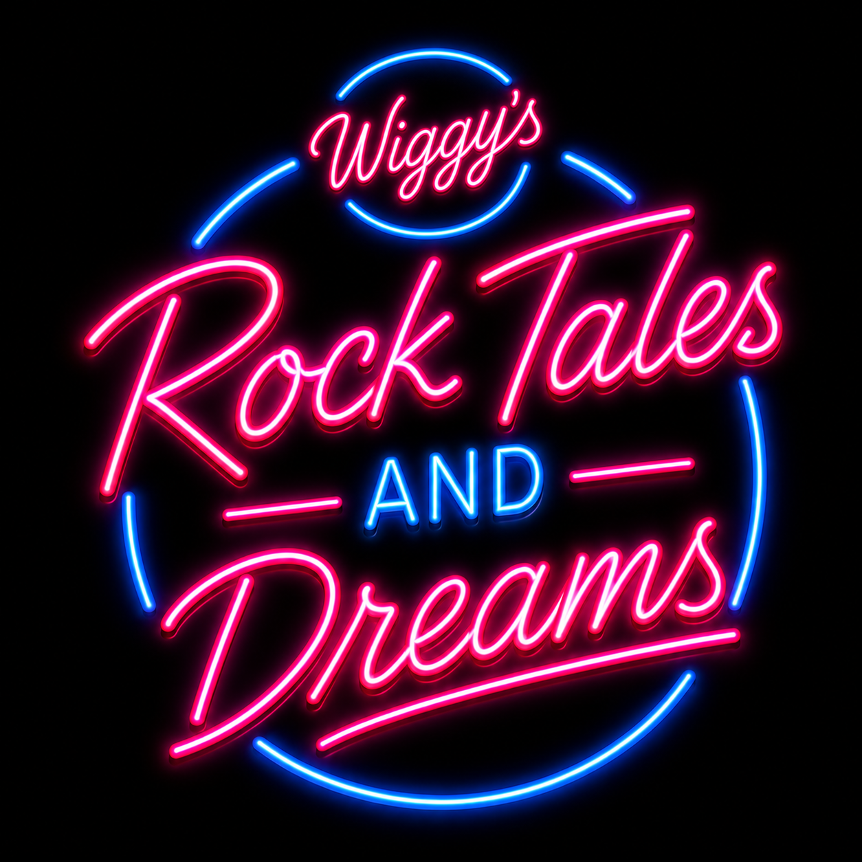 Wiggy’s Rock Tales and Dreams in hot pink and electric blue neon